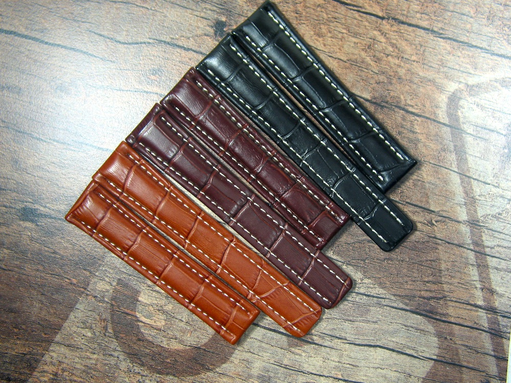 Breitling gator printed Calf Leather Straps for old Clasp