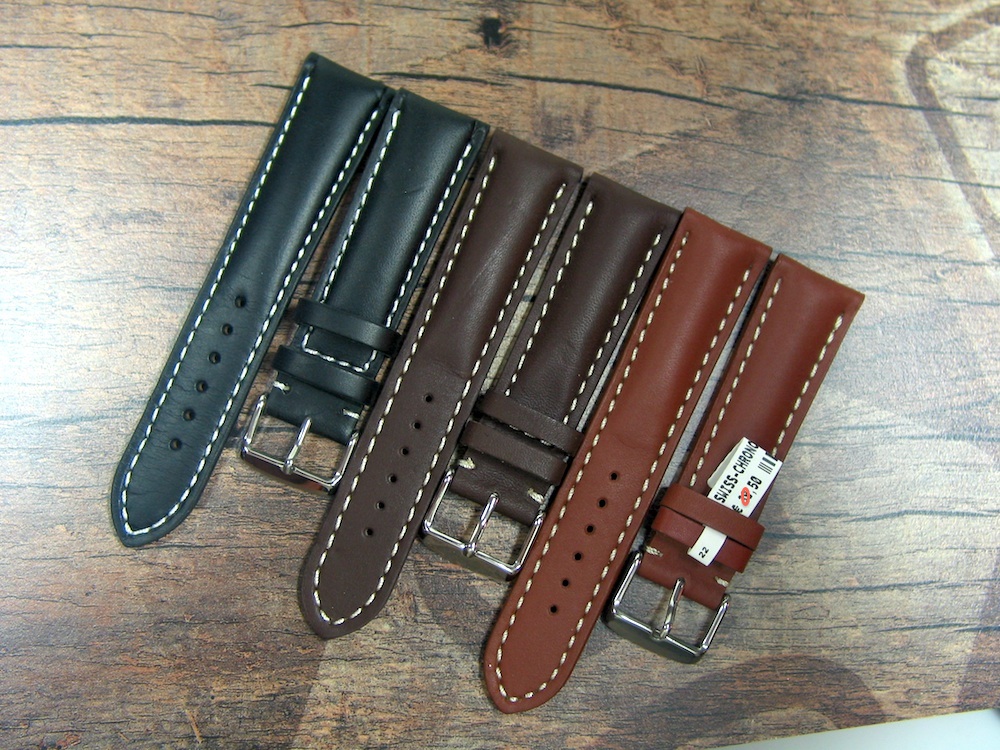Swiss Chrono Calf Leather Straps avail. in 18,20,22 and 24