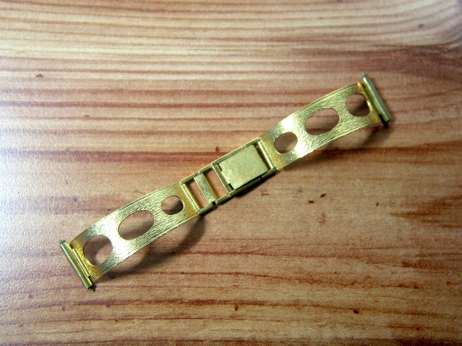 Vintage 18/14 mm Clasp Style y Gold plated Bracelet 70s No73