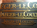 Jaeger le Coultre brass Metal Signs No 240