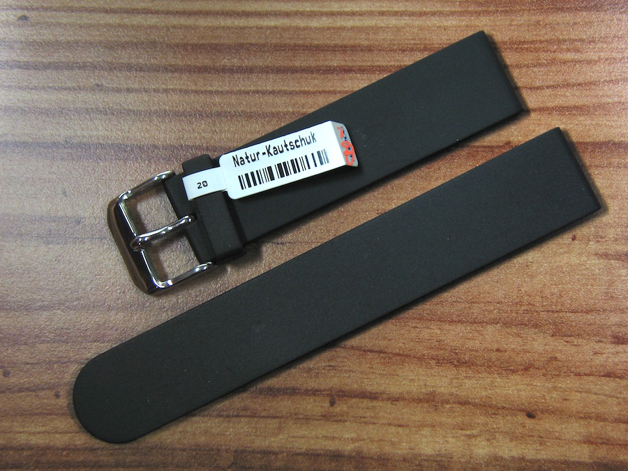 Natural Rubber Strap avail. in 14,16,18,20 and 22 mm