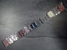 Vintage 50s french luxury NOS Diamond cut ss Bracelet 22-17 mm