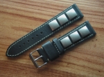 Rivet Strap by Jürgens Germany 22/20 mm black No85