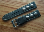 Rivet Strap by Jürgens Germany 22/20 mm black No86