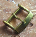 Vintage 16 mm y Gold plated Buckles by „FF“ No 362